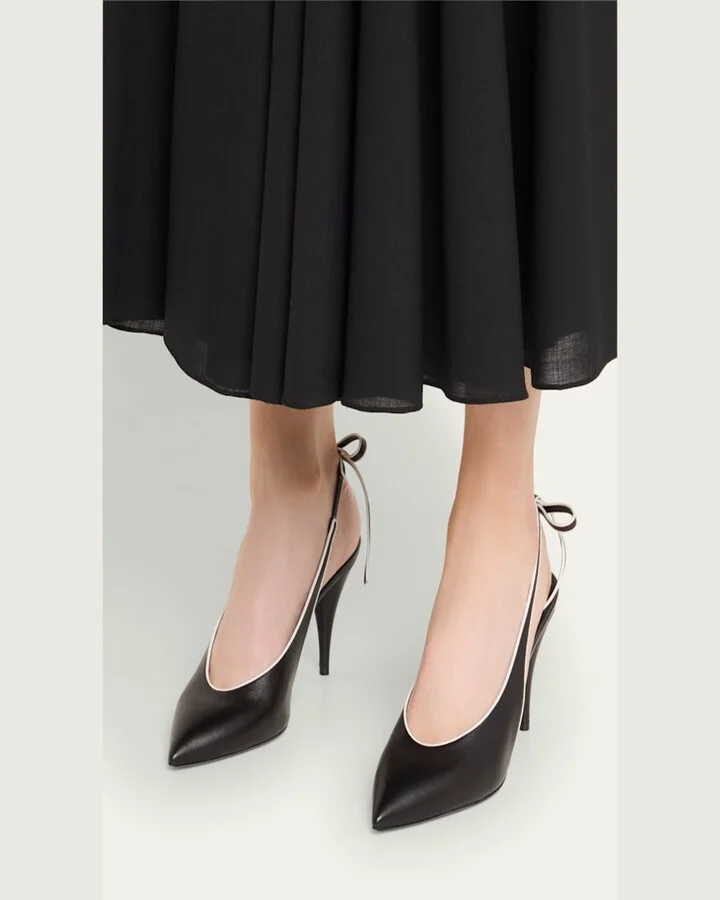 Bicolor Leather Slingback Pumps - Image 4