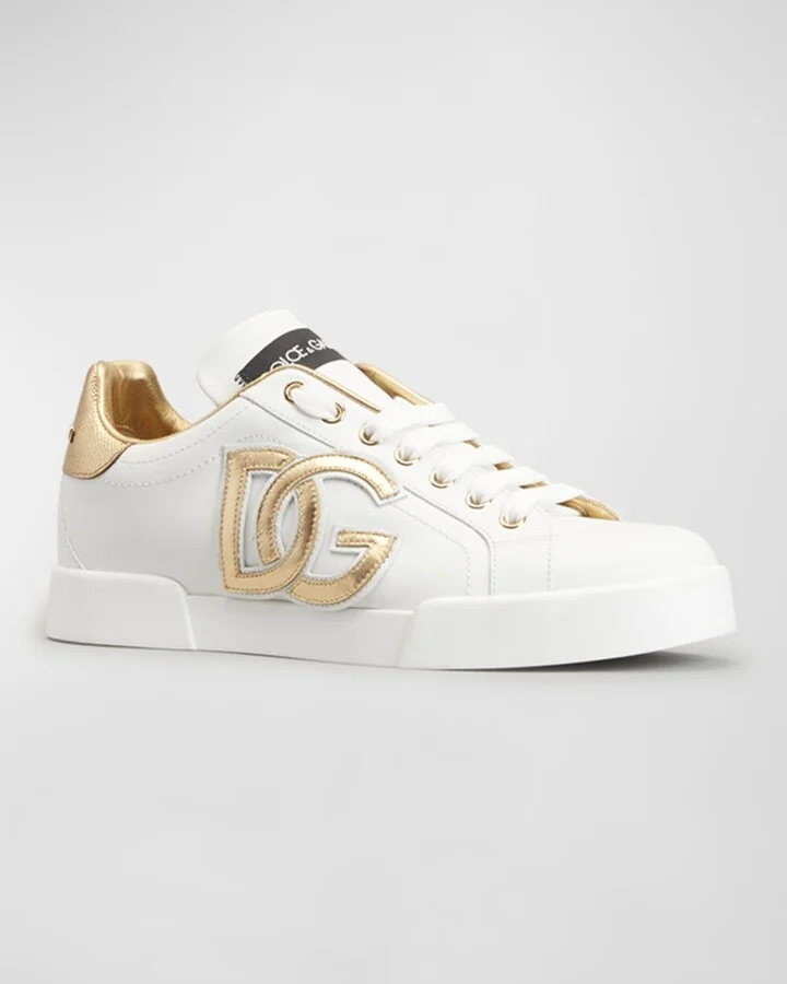 Bicolor Low-Top Leather Sneakers - Image 2