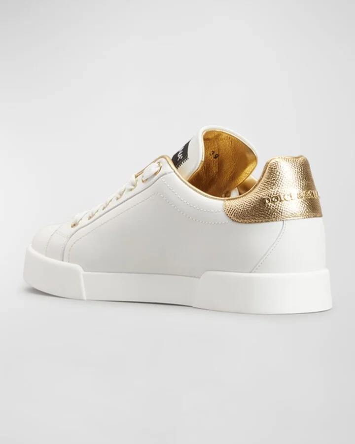 Bicolor Low-Top Leather Sneakers - Image 4