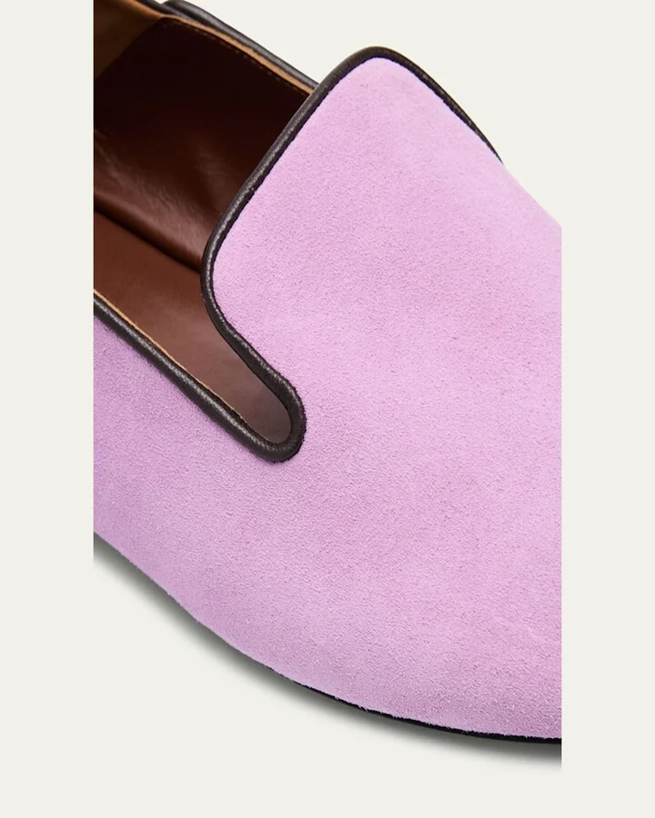 Bicolor Mixed Leather Slip-On Loafers - Image 2