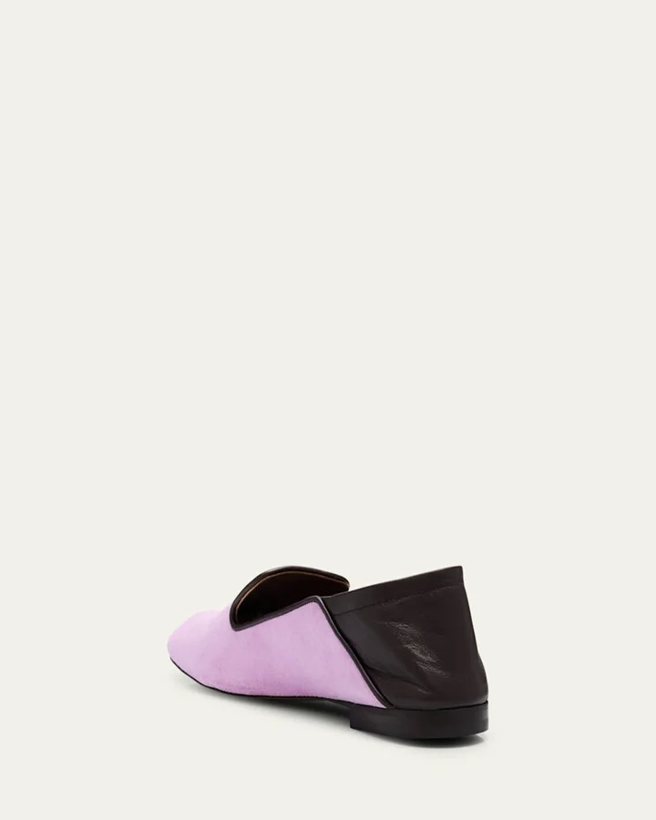 Bicolor Mixed Leather Slip-On Loafers - Image 4