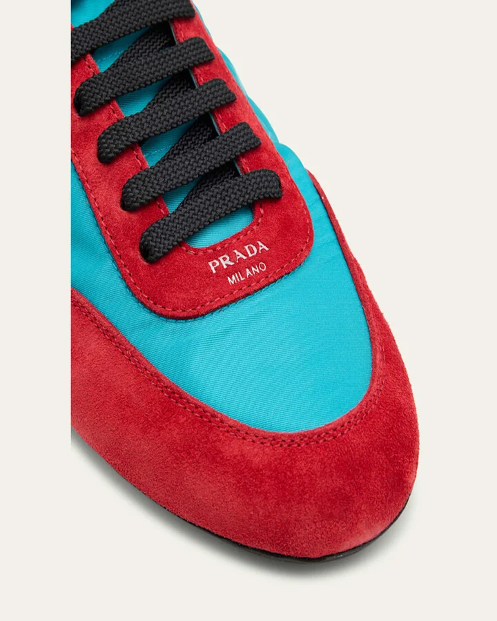 Bicolor Nylon Suede Mule Sneakers - Image 5
