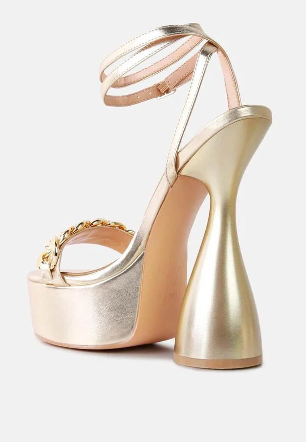 Big Bash Metallic High Platform Chunky Sandals - Image 2