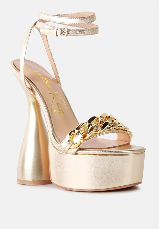Big Bash Metallic High Platform Chunky Sandals - Image 3