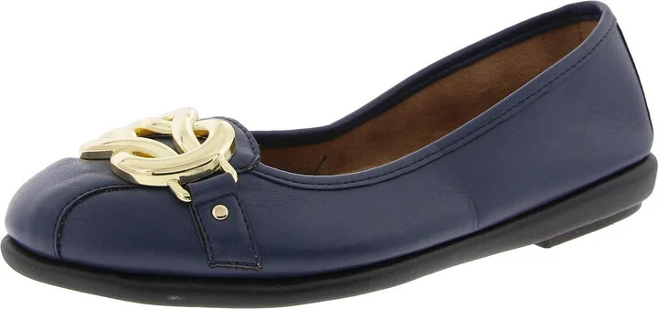 Big Bet Womens Faux Leather Slip On Flats