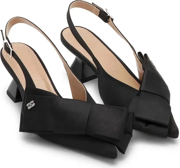 Big Bow Satin Pumps - Image 2