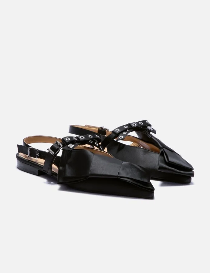 Big Bow Slingback Ballerina Satin - Image 4