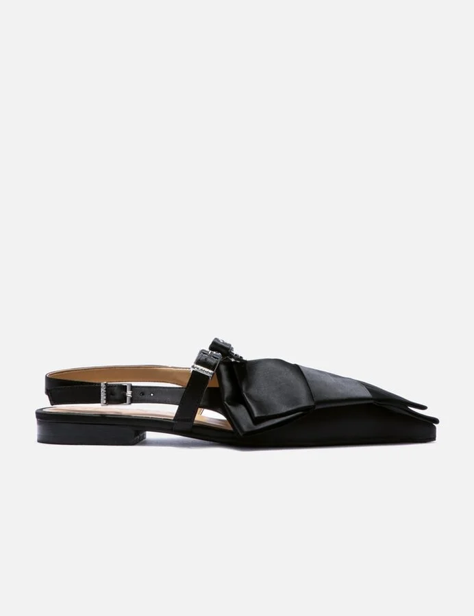 Big Bow Slingback Ballerina Satin