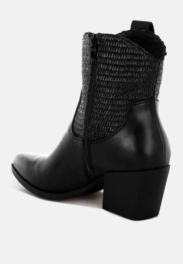 Big Mood Raffia & Faux Leather Cowboy Boots - Image 4