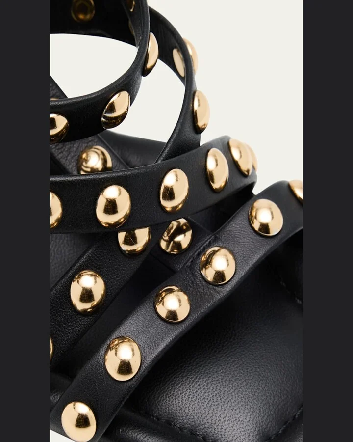 Bijou Studded Caged Block-Heel Sandals - Image 2