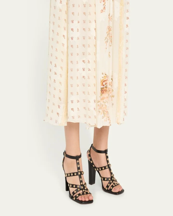 Bijou Studded Caged Block-Heel Sandals - Image 5