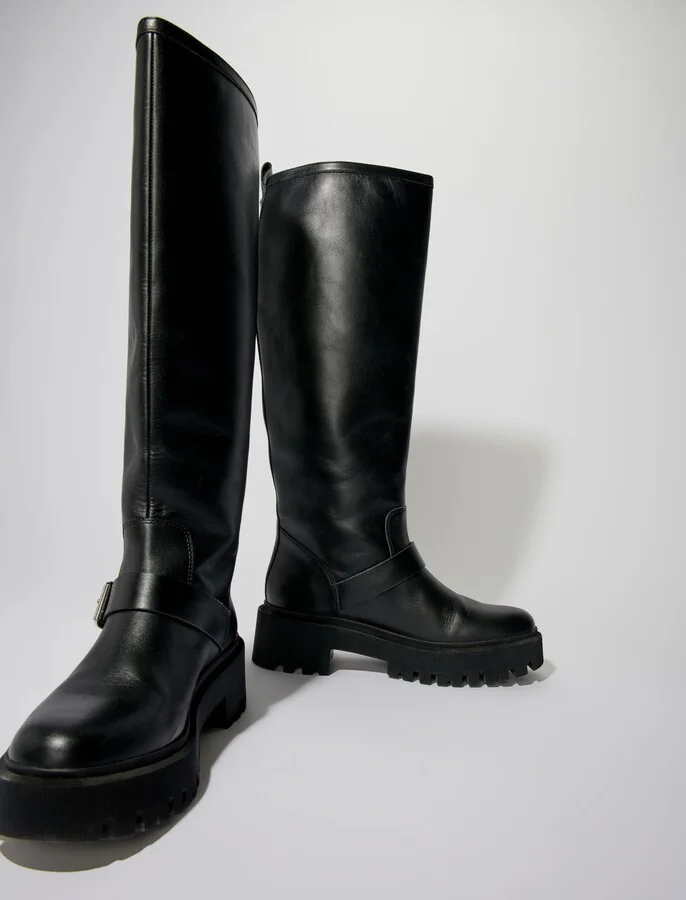Biker boots in smooth leather - Image 2
