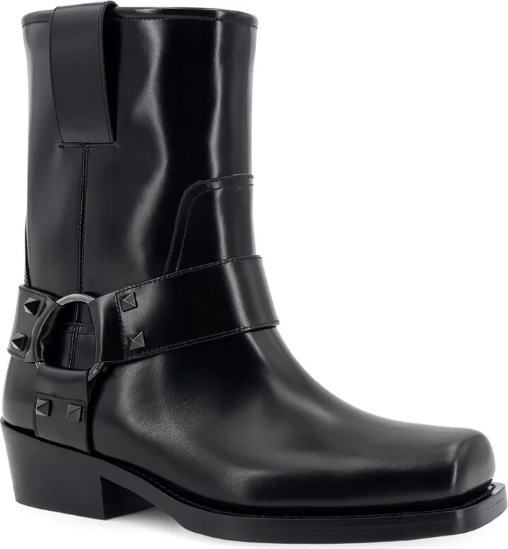 Biker Leather Boots With Iconic Studs - Image 2