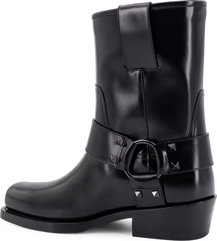 Biker Leather Boots With Iconic Studs - Image 3