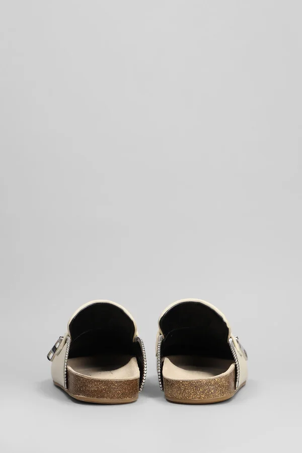 Biker Loafer Slipper-mule In Beige Leather - Image 4