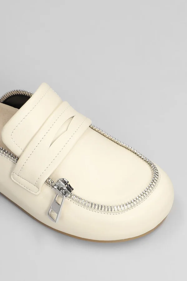Biker Loafer Slipper-mule In Beige Leather - Image 5