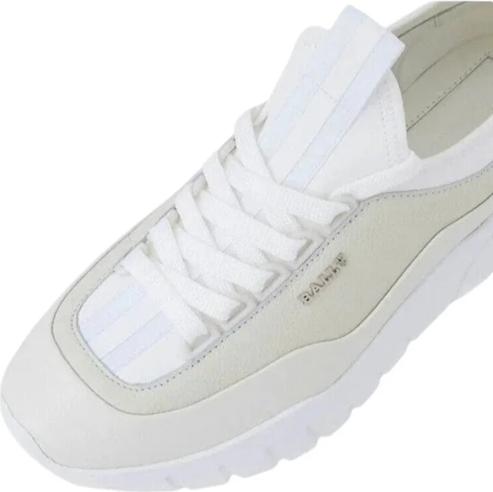 Bikki 6234205 Men's White Lamb Plain Leather Sneakers US 12