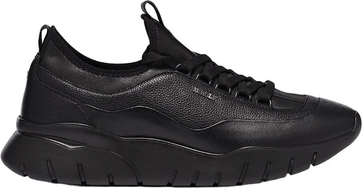 Bikki 6234206 Men's Black Lamb Plain Leather Sneakers US 6