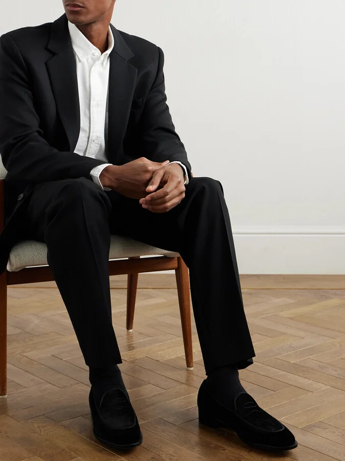 Bill Grosgrain and Leather-Trimmed Velvet Loafers - Image 2