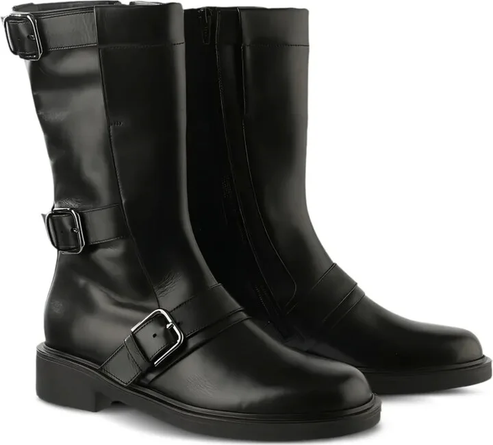 Billie buckle-embellished leather biker boots - Image 2