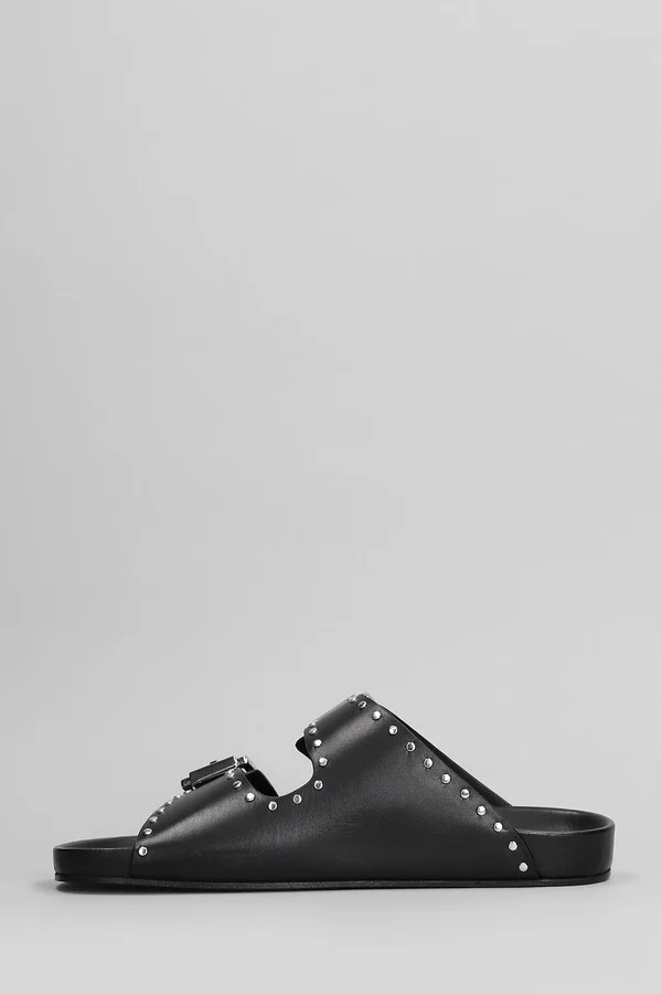 Billie Flats In Black Leather - Image 3
