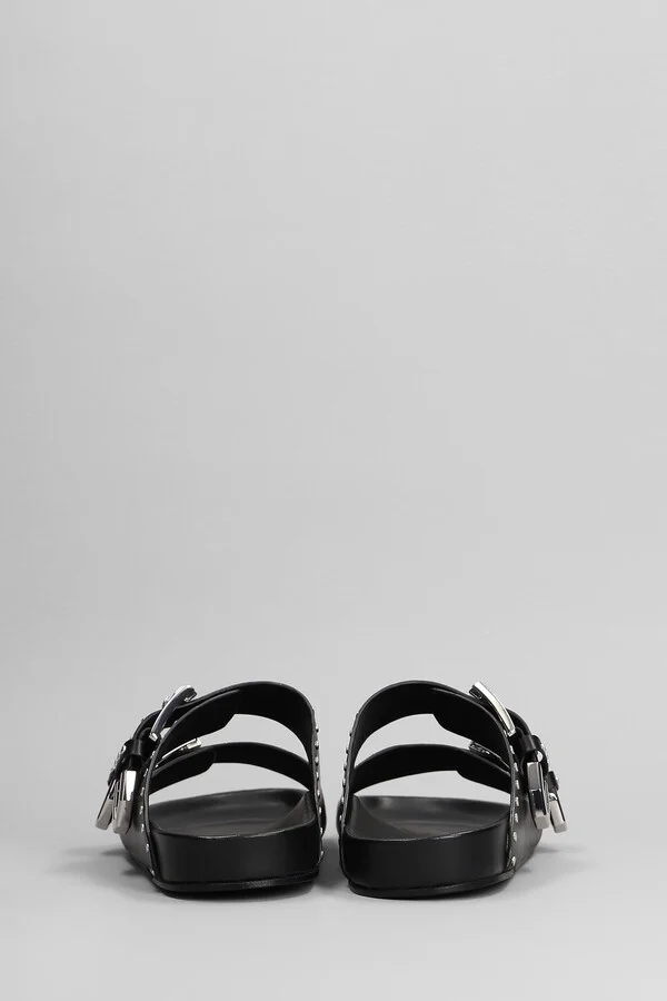 Billie Flats In Black Leather - Image 4