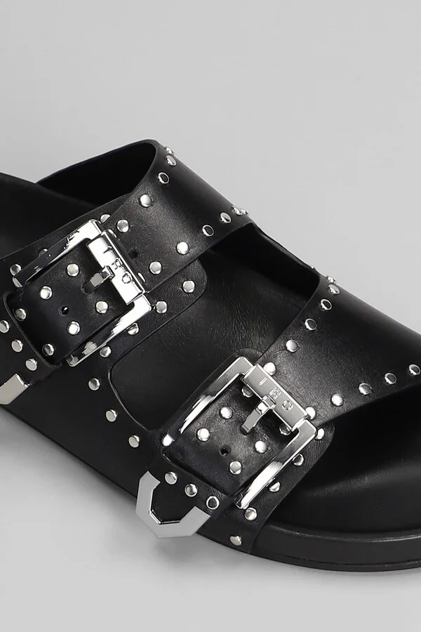 Billie Flats In Black Leather - Image 5