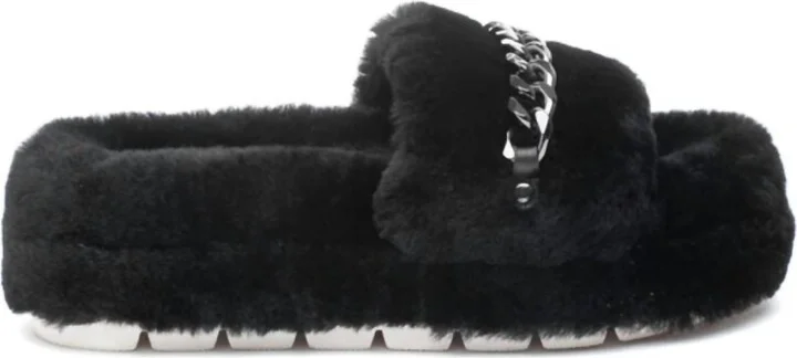 Billie Shearling Slippers In Black