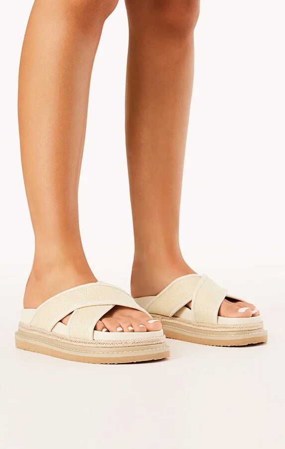 Billini Aysha Platform Sandal ~ Cream Raffia - Image 3