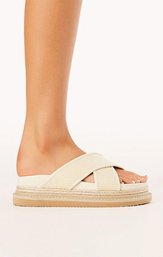 Billini Aysha Platform Sandal ~ Cream Raffia - Image 5