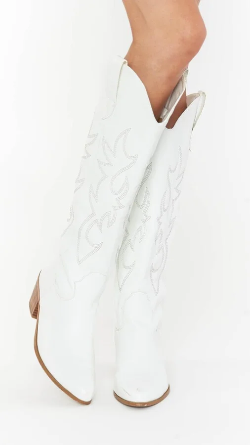 Billini Urson Cowboy Boots ~ White - Image 3