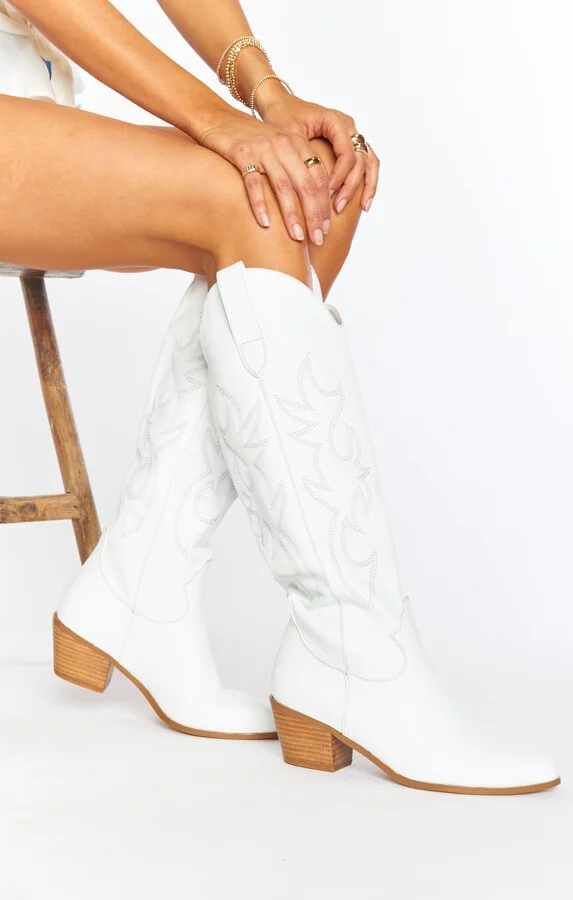 Billini Urson Cowboy Boots ~ White - Image 5