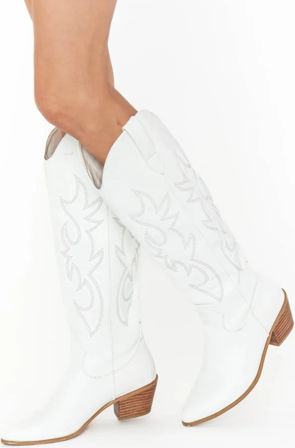 Billini Urson Cowboy Boots ~ White - Image 6