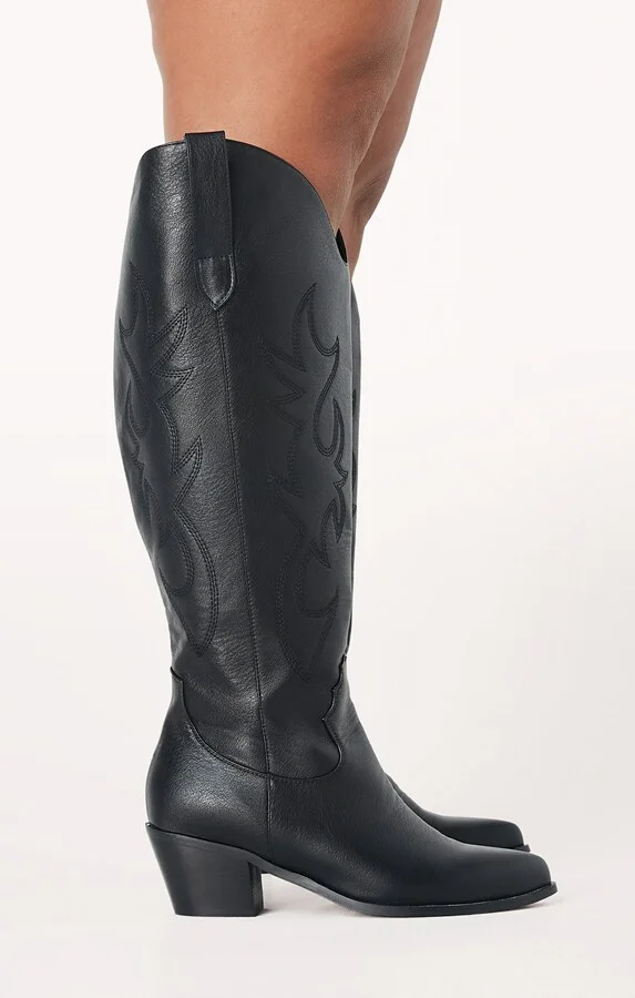 Billini Urson Extra Wide Calf Cowboy Boot ~ Black - Image 3