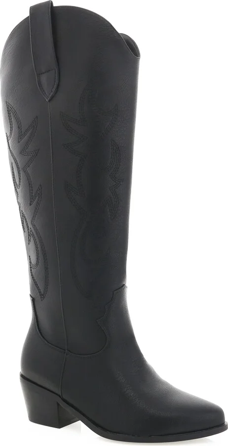 Billini Urson Extra Wide Calf Cowboy Boot ~ Black - Image 7