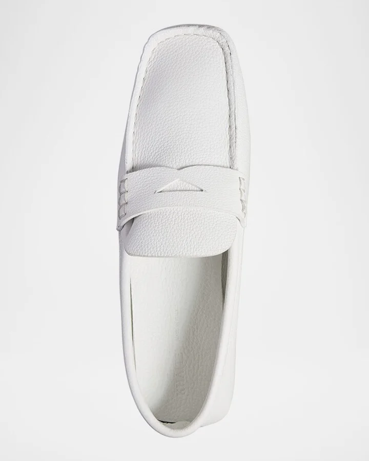 Billy Grained Leather Moc-Toe Penny Loafers - Image 2