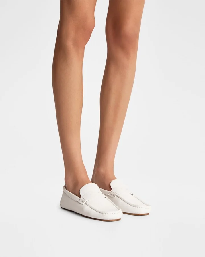 Billy Grained Leather Moc-Toe Penny Loafers - Image 3