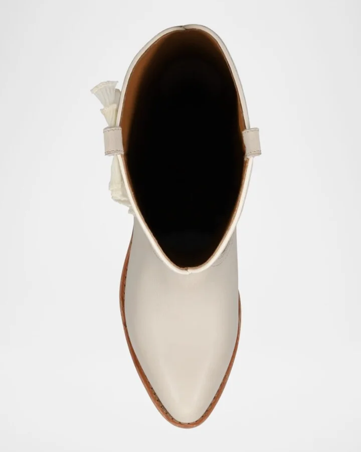 Billy Leather Ruffle Western Boots - Image 3