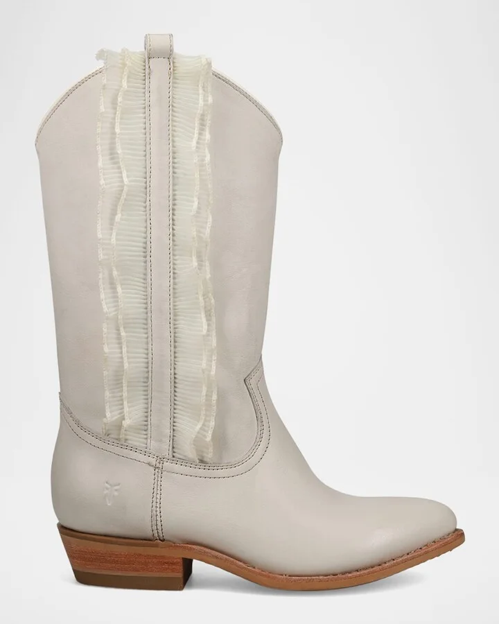 Billy Leather Ruffle Western Boots