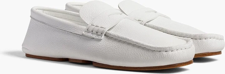 Billy Loafer in Optic White Pebbled Leather - Image 2