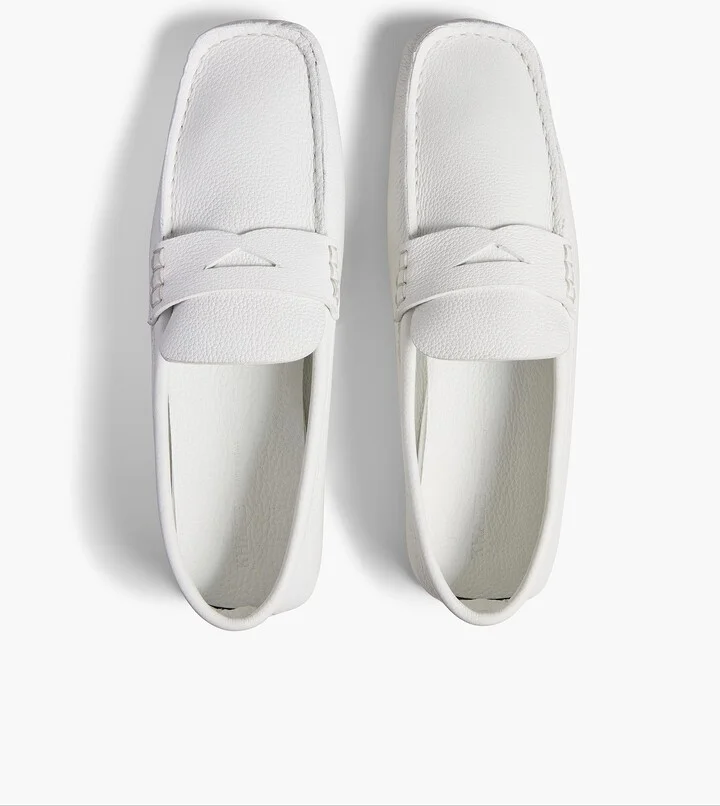 Billy Loafer in Optic White Pebbled Leather - Image 3