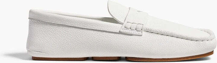 Billy Loafer in Optic White Pebbled Leather