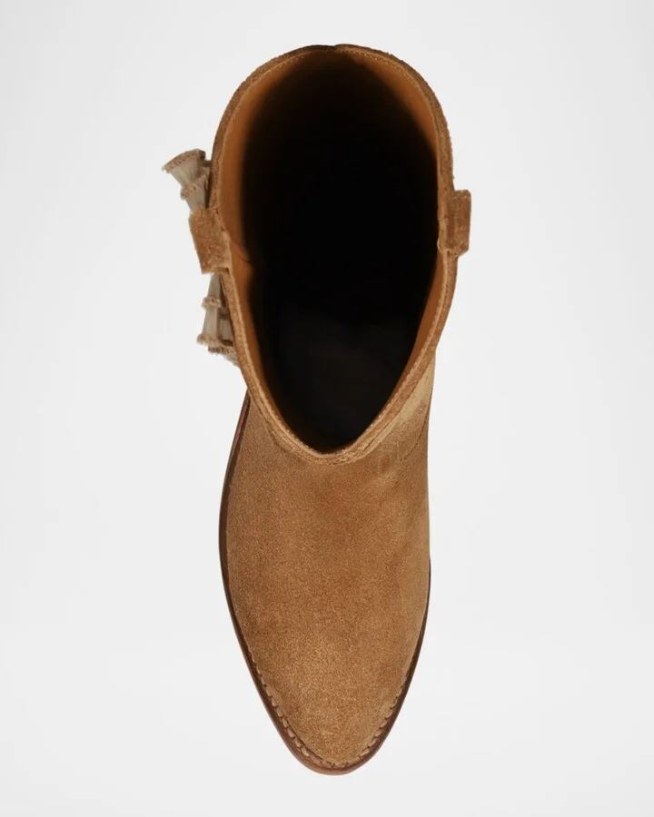 Billy Suede Ruffle Western Boots - Image 3