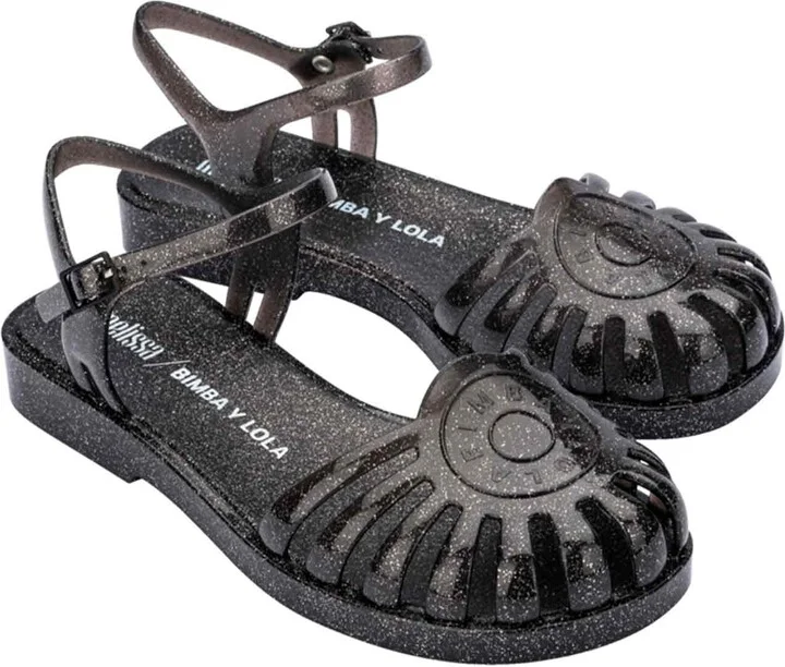 Bimba Y Lola Jelly Shoe - Black Glitter - Image 4