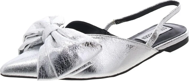 Bimbi Womens Faux Leather Metallic Slingbacks