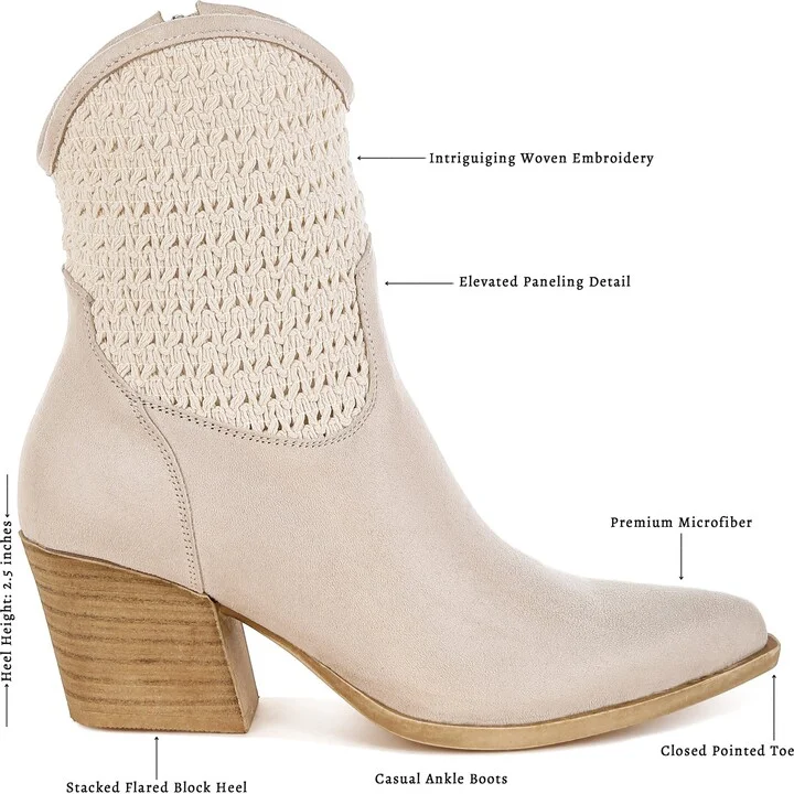 Bimmy Crochet Trim Western Bootie - Image 9