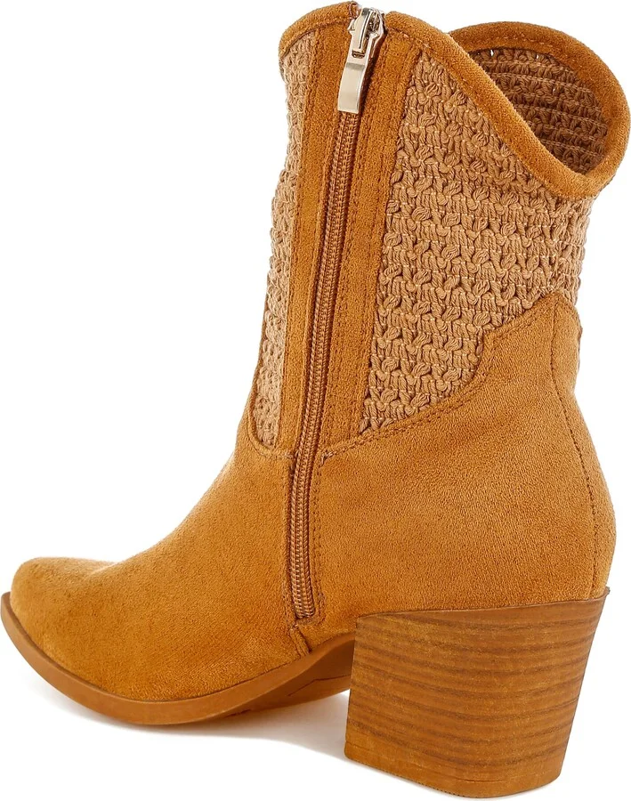 Bimmy Crochet Trim Western Bootie - Image 11