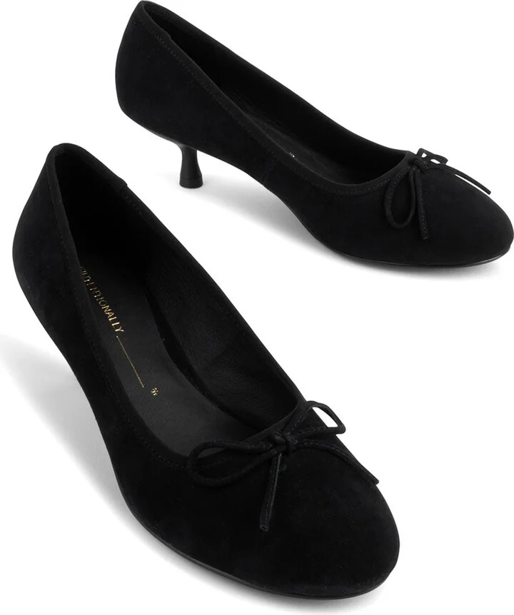 Bina Suede Kitten Heel-Black