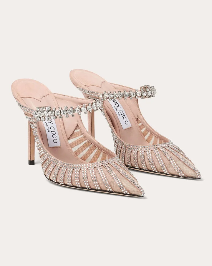 Bing 100 Crystal-Embellished Suede Mesh Mule - Image 3