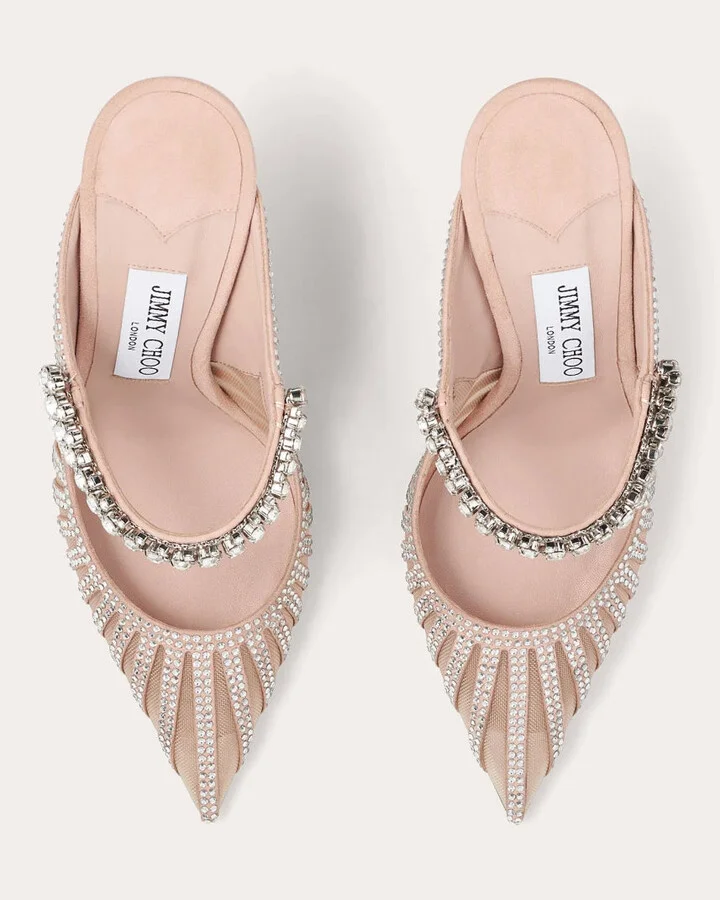 Bing 100 Crystal-Embellished Suede Mesh Mule - Image 4